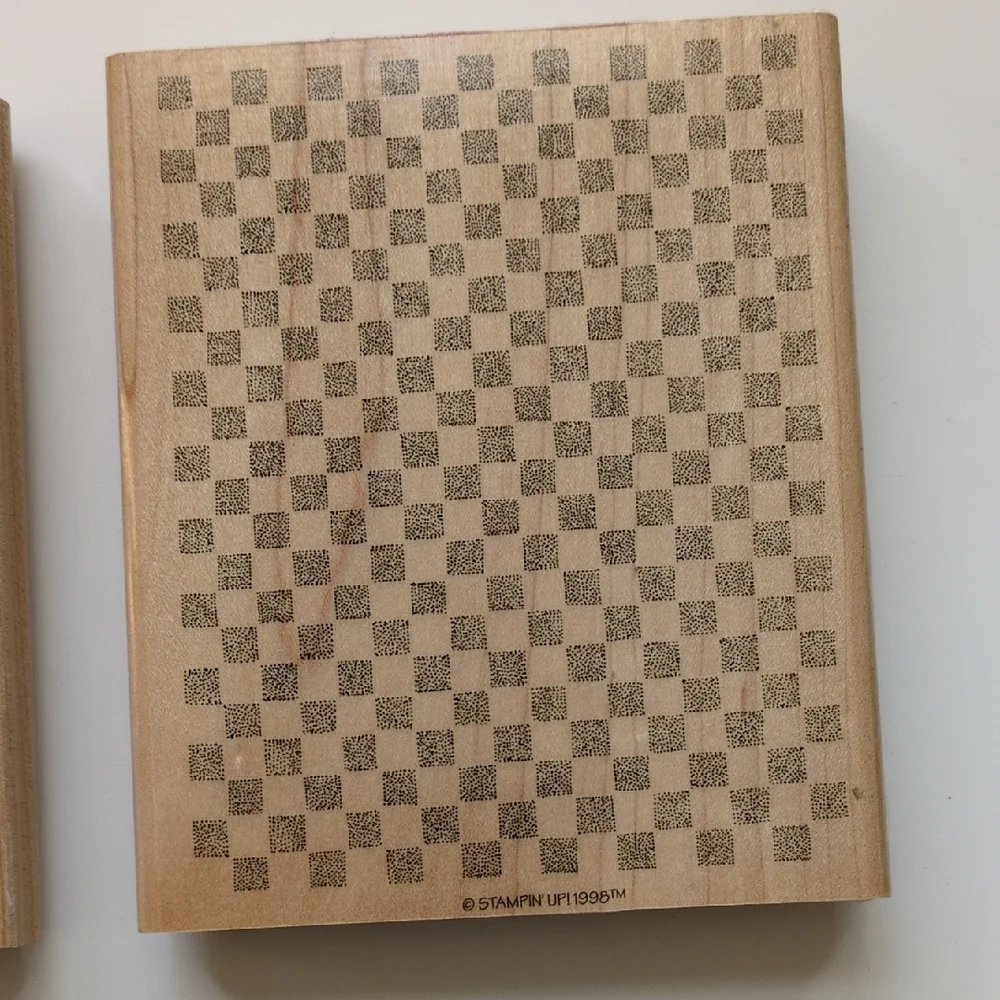 Stampin' Up RETIRED Large Background Stamps‎ - Handstitched & Checkerboard - 4x6